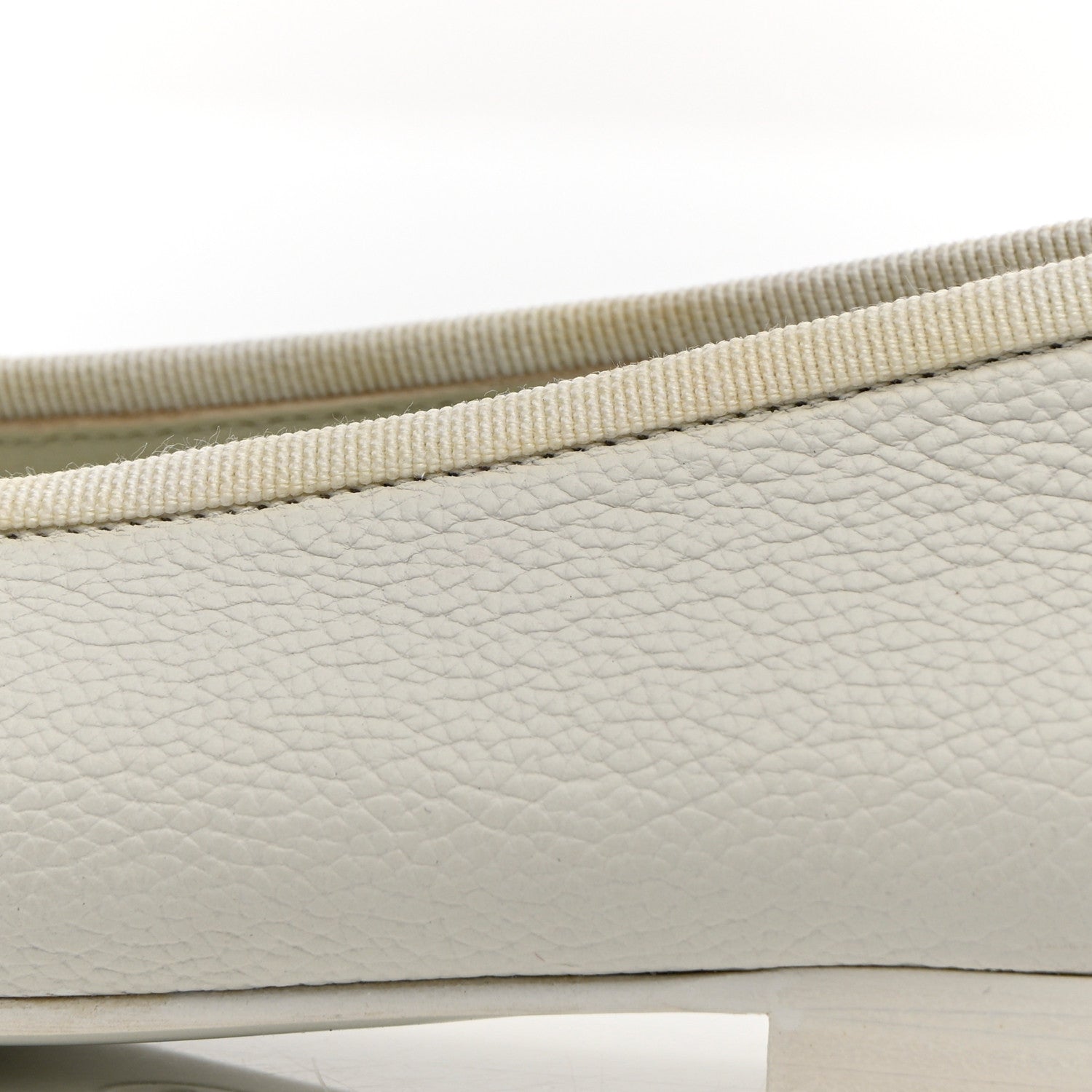 Chanel Calfskin Patent CC Cap Toe Ballerina Flats 37.5 White Blue 14 of 14