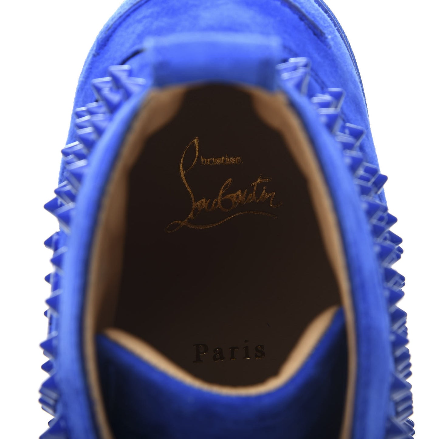 Suede Mens Louis Spikes Flat Sneakers 45 Electric