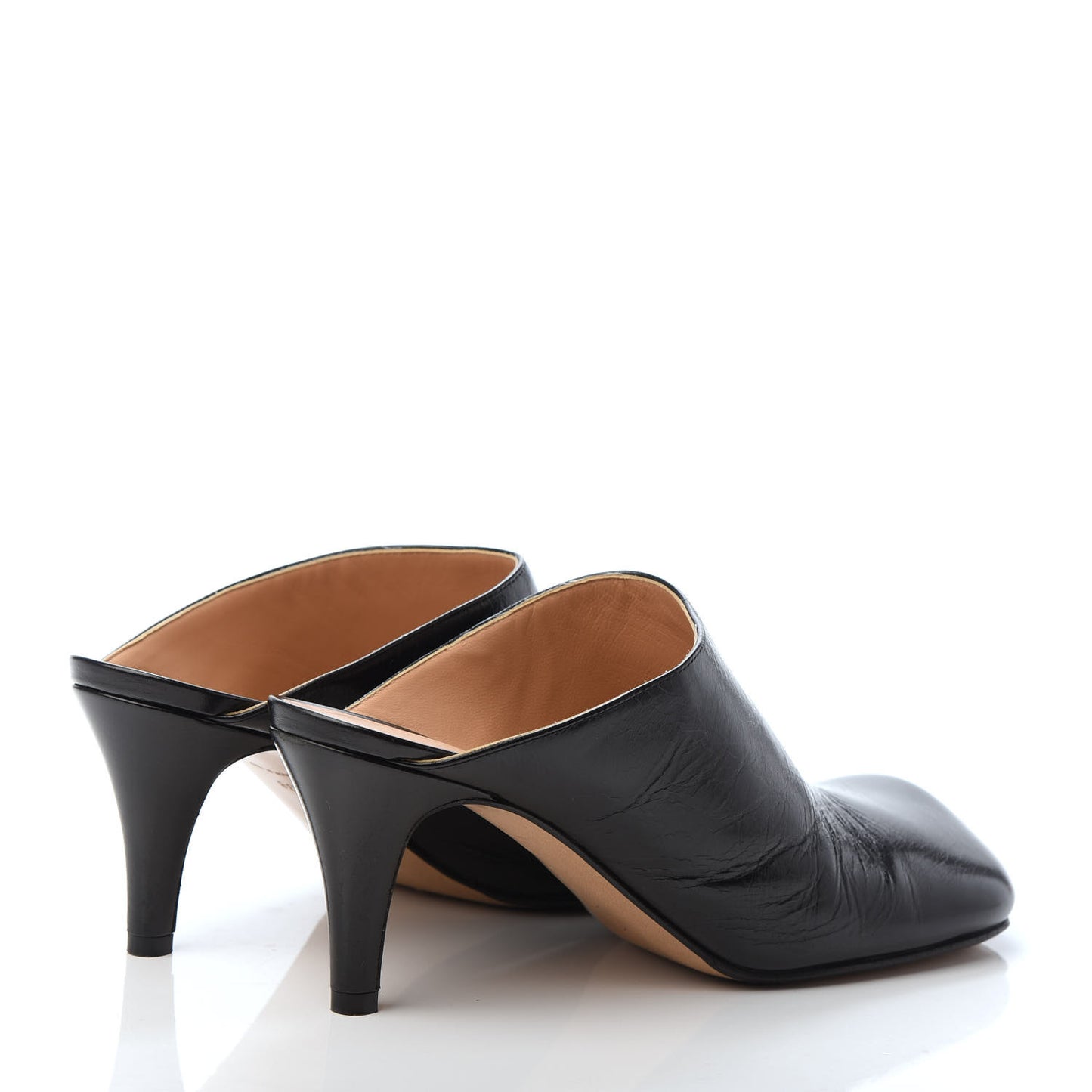 Laville Calfskin Bloc Mules 38 Black