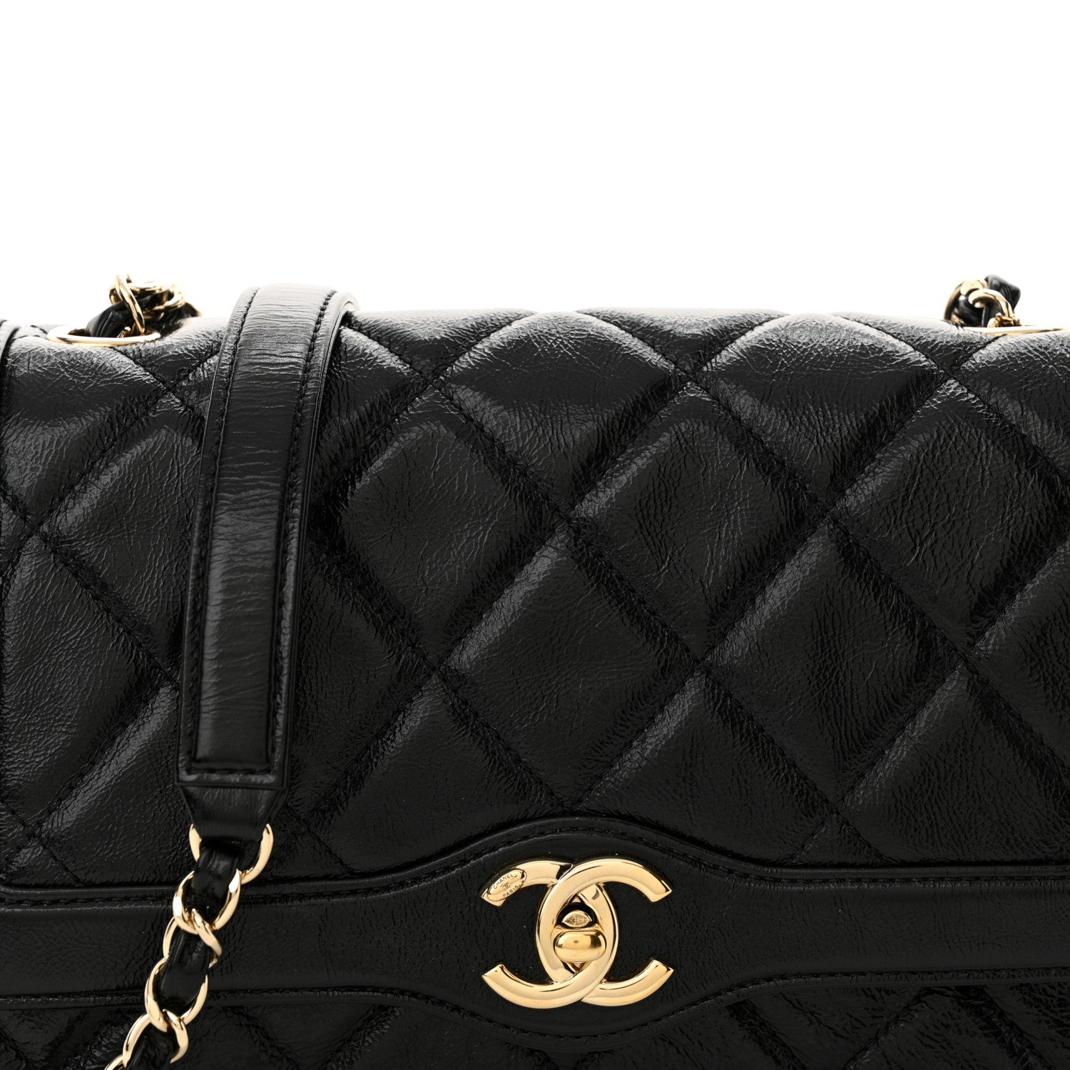Chanel Crumpled Glazed Lambskin Quilted Small Flap Black 8 of 11