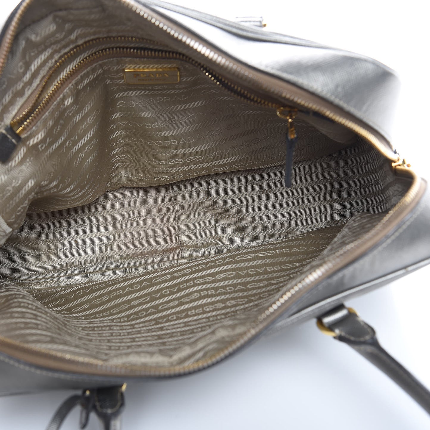 Metallic Saffiano Lux Bowler Silver