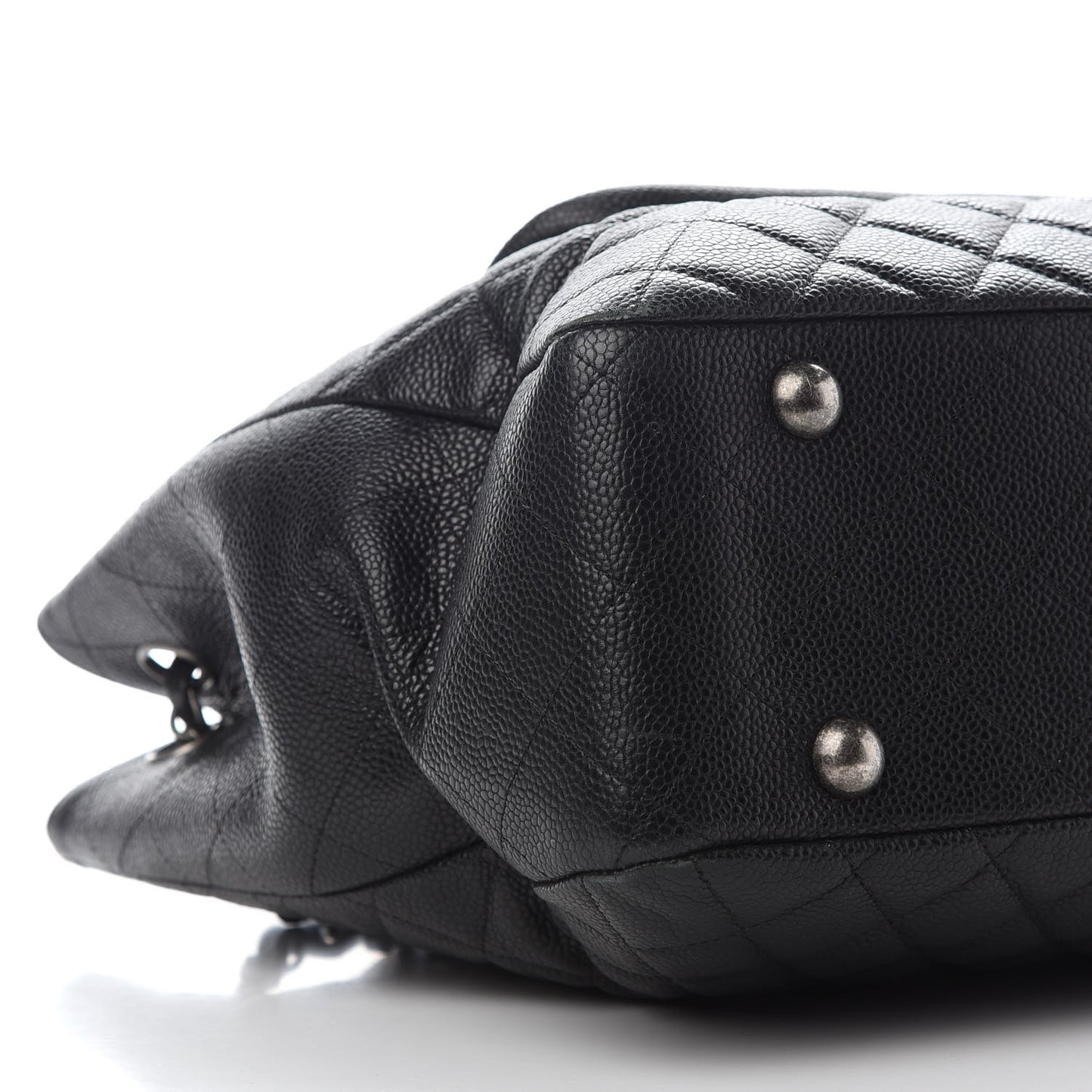 Caviar Quilted Flap Tote Black