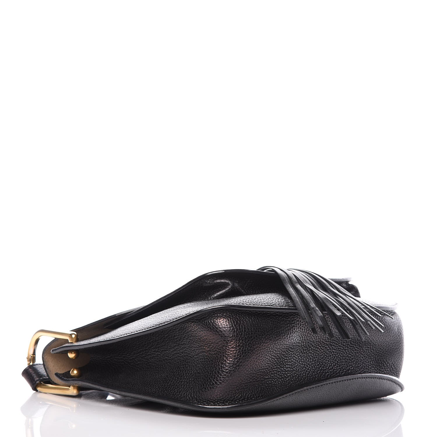 Chloe Grained Calfskin Medium Hudson Tassel Shoulder Bag Black 4 of 22