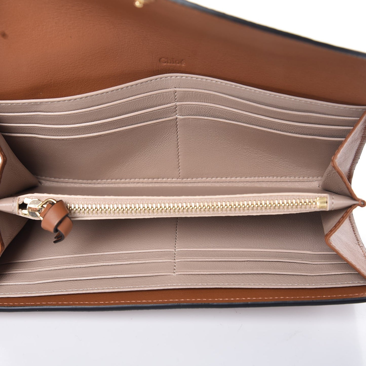 Calfskin Georgia Flap Wallet Caramel