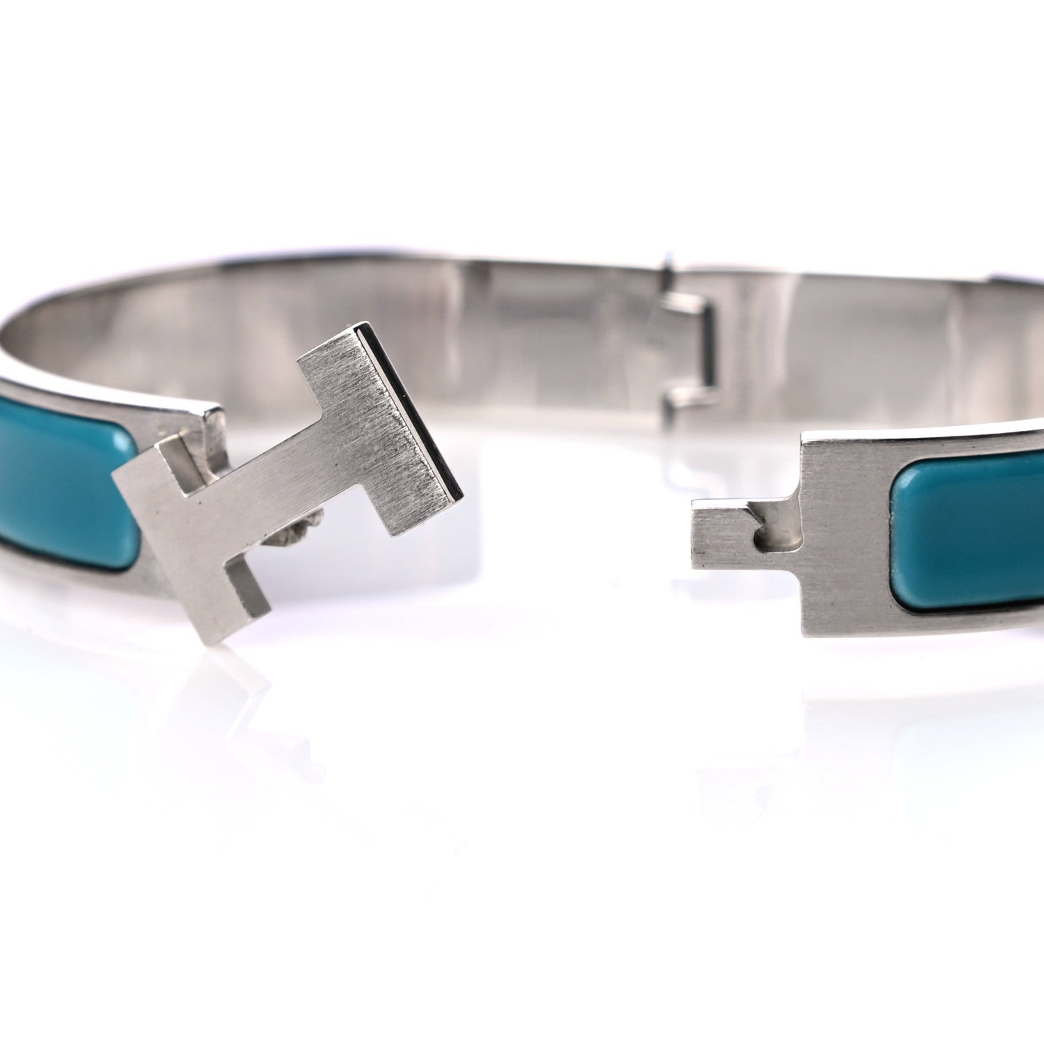 Hermes Matte Enamel Narrow Clic Clac HH Bracelet PM Bleu Indien 4 of 4
