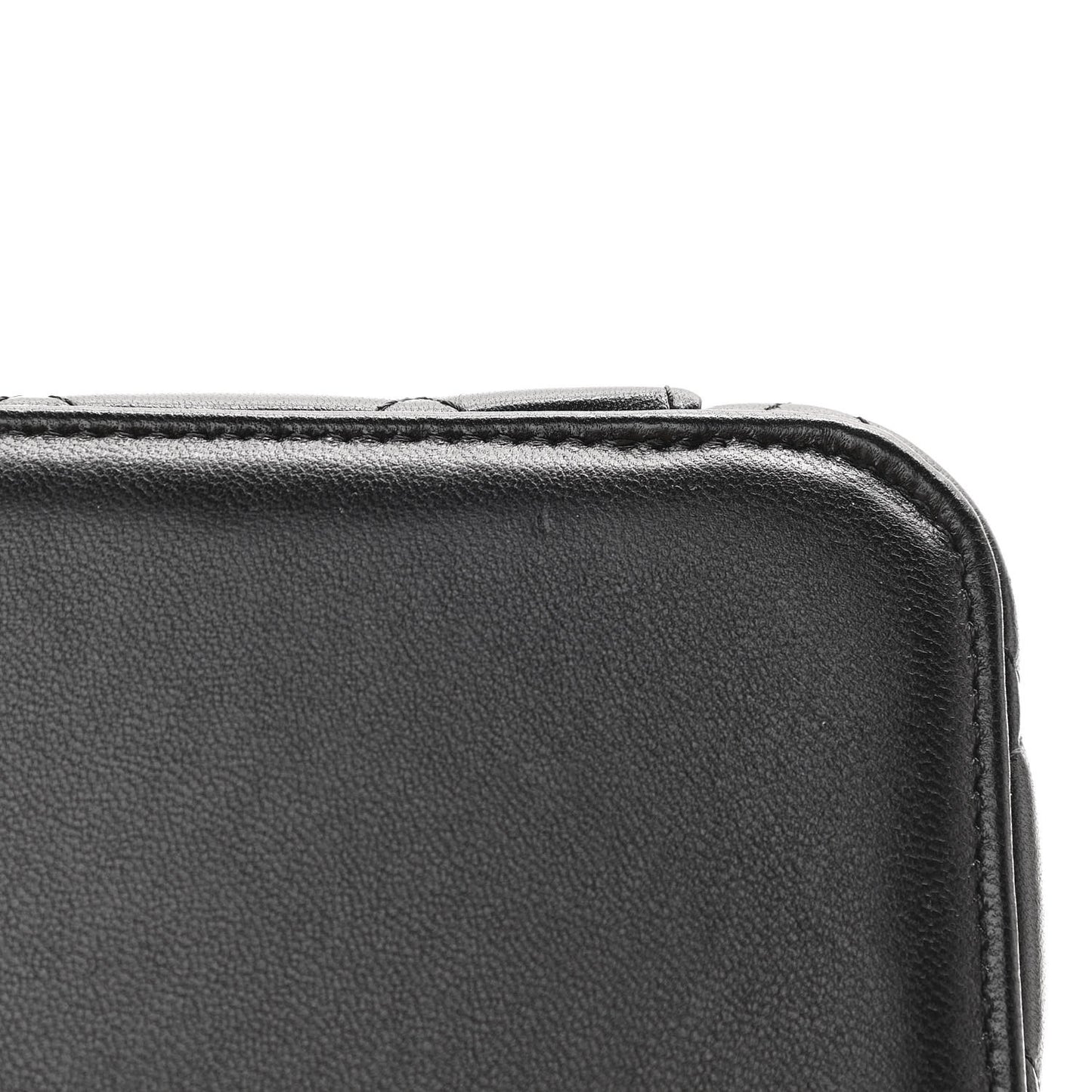 Lambskin Quilted Small Top Handle Vanity Case With Chain Black