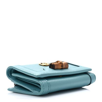 Gucci Wonka Grain Calfskin Diana Tri-Fold Wallet Dusty Azure 3 of 8