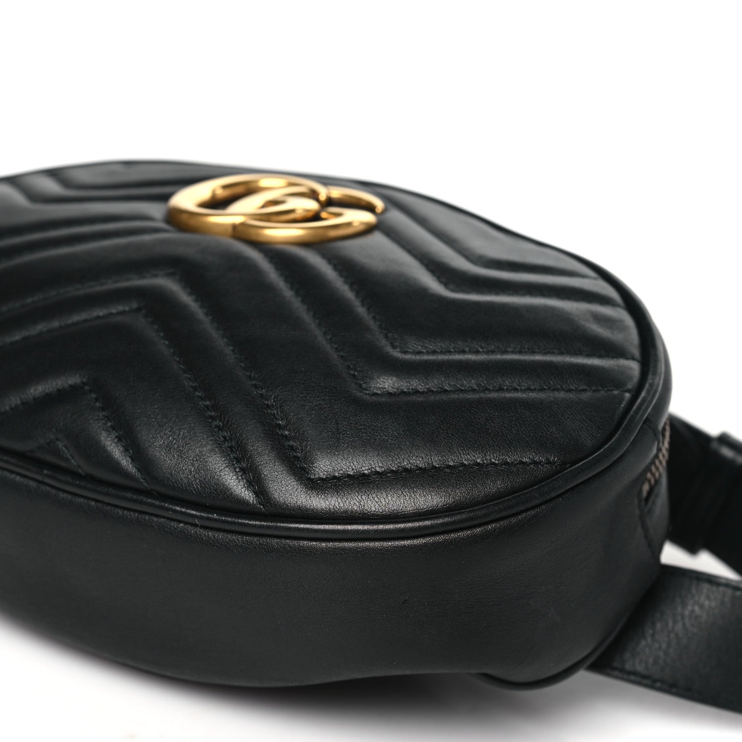 Gucci Calfskin Matelasse GG Marmont Belt Bag 95 38 Black 10 of 12