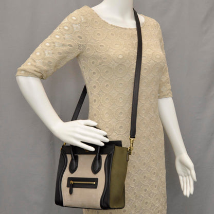 Celine Nubuck Suede Nano Tri-Color Luggage 2 of 11