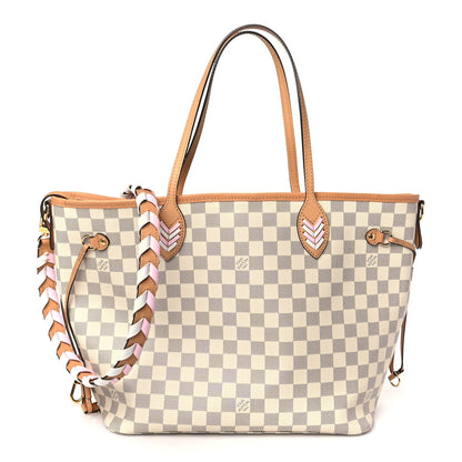 Louis Vuitton Damier Azur Braided Neverfull MM Orange 1 of 10