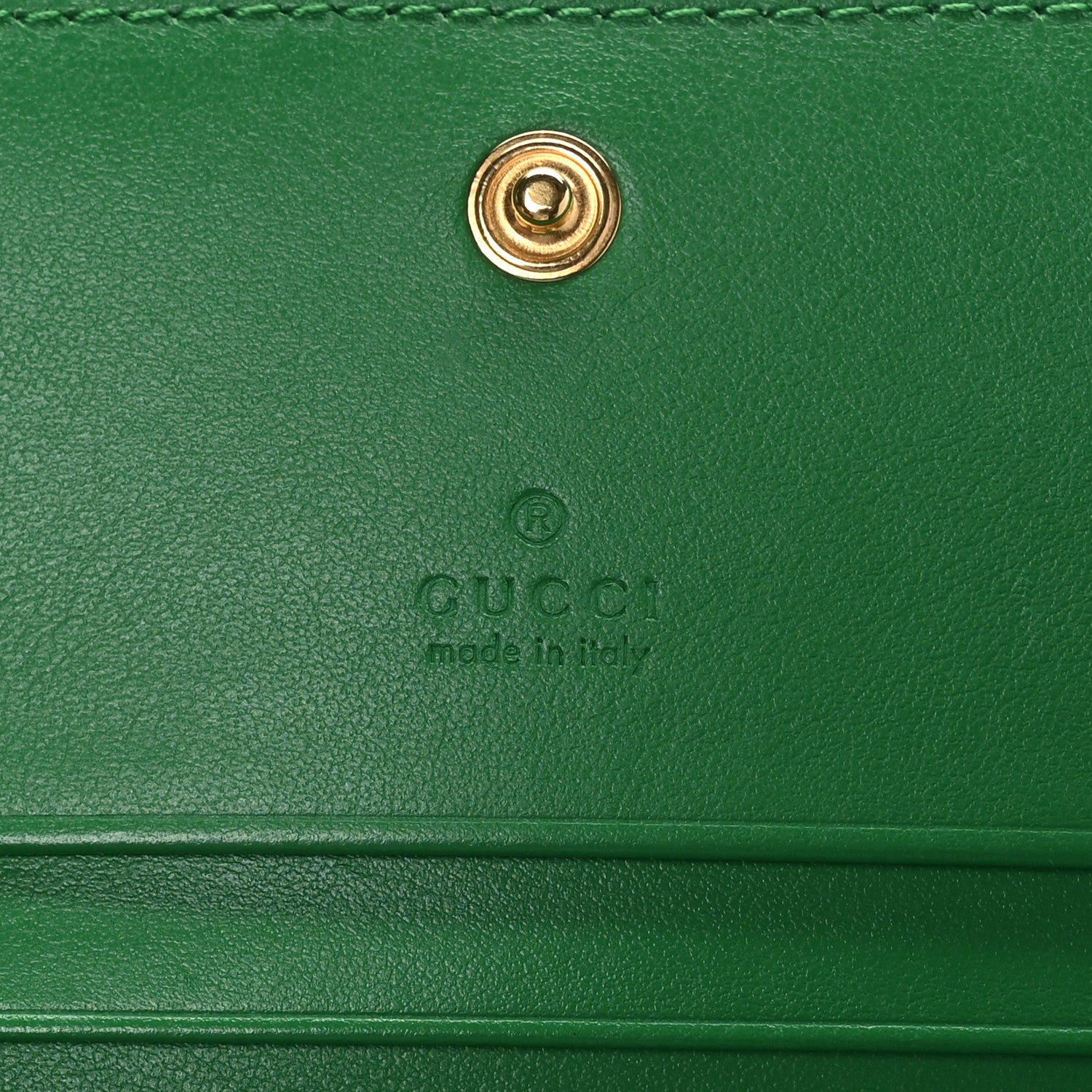 Gucci Calfskin GG Matelasse Card Case Wallet Spring Green 6 of 7