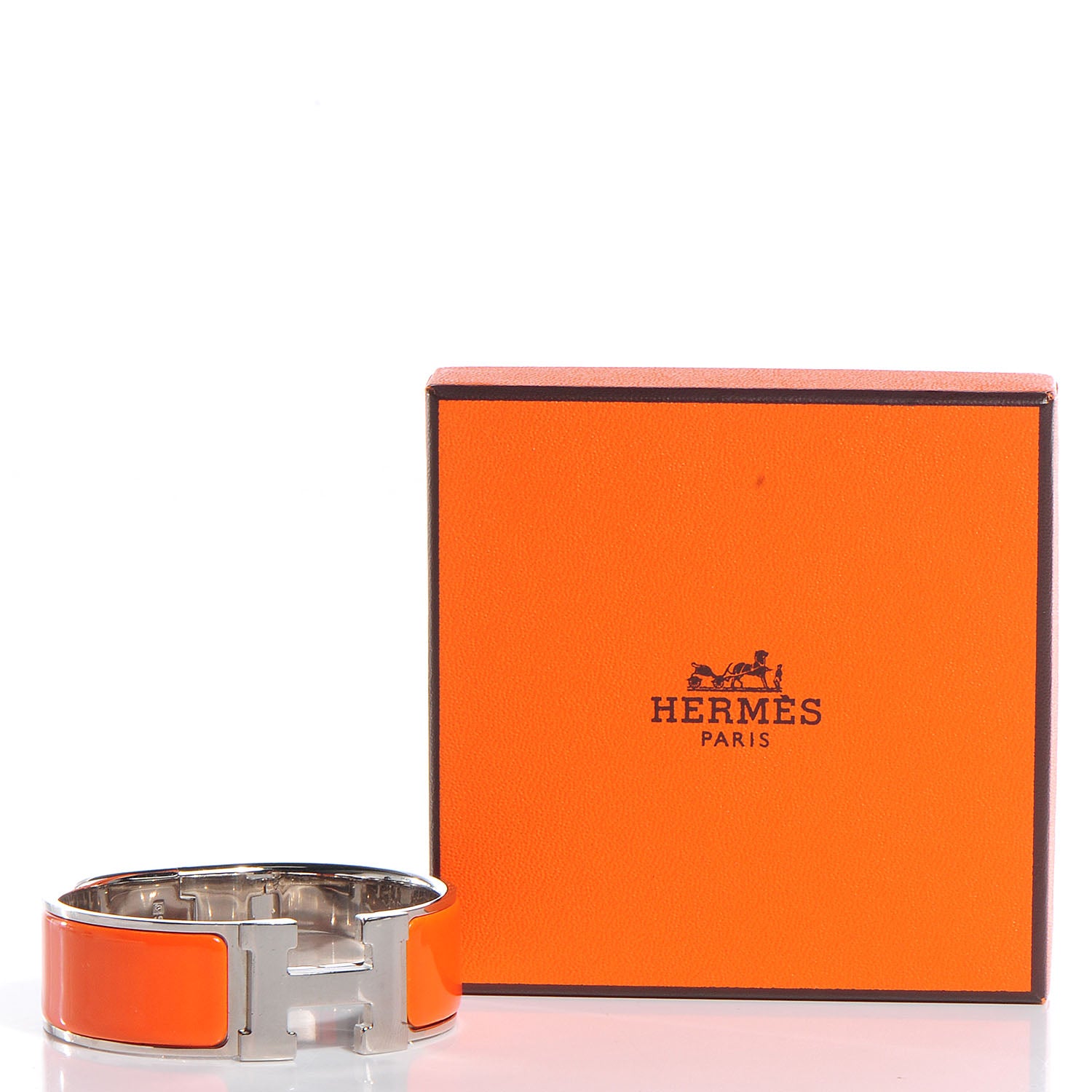 Hermes Enamel Wide Clic Clac H Bracelet PM Orange 4 of 7