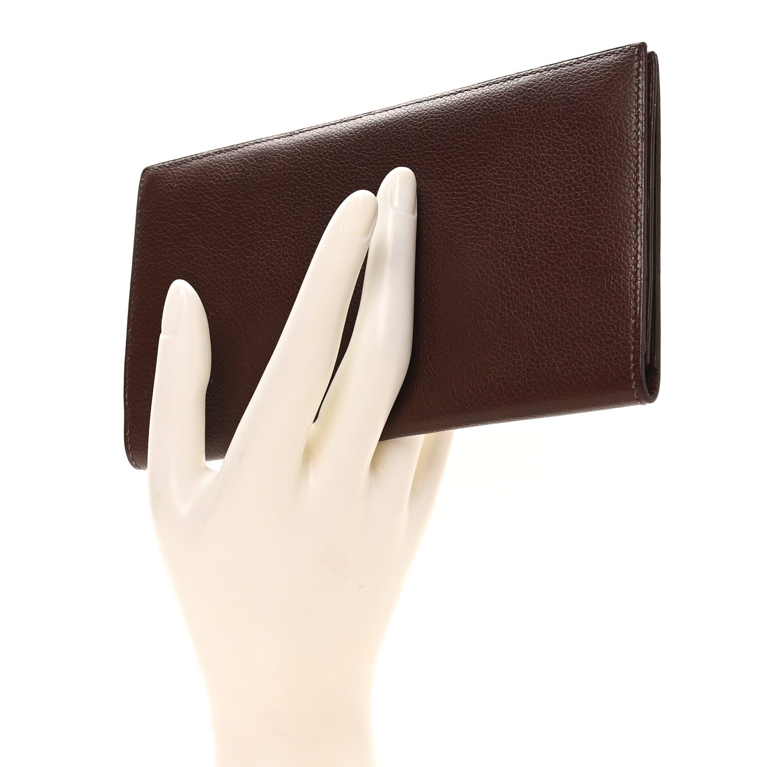 Hermes Evercolor Citizen Twill Long Wallet Chocolate 1873903