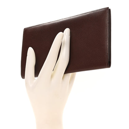 Hermes Evercolor Citizen Twill Long Wallet Chocolate 2 of 13