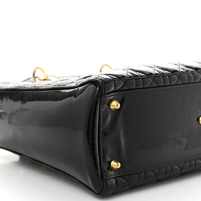Christian Dior Patent Cannage Large Lady Dior Black 9 of 10