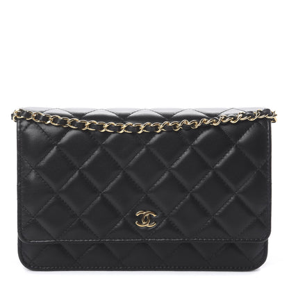 Chanel Lambskin Quilted Wallet On Chain WOC Black 1 of 9