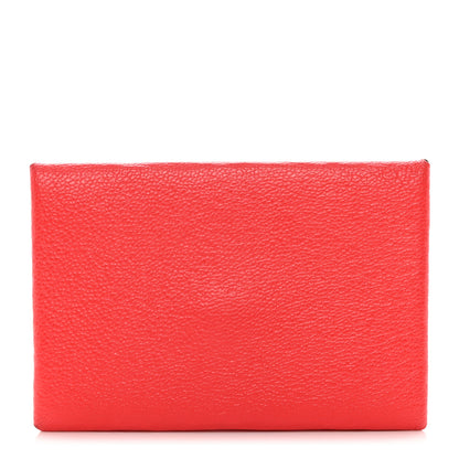 Hermes Chevre Mysore Verso Calvi Card Case Rose Texas Quebracho 1 of 12