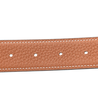 Hermes Box Togo H Belt 95 Black Gold 4 of 5