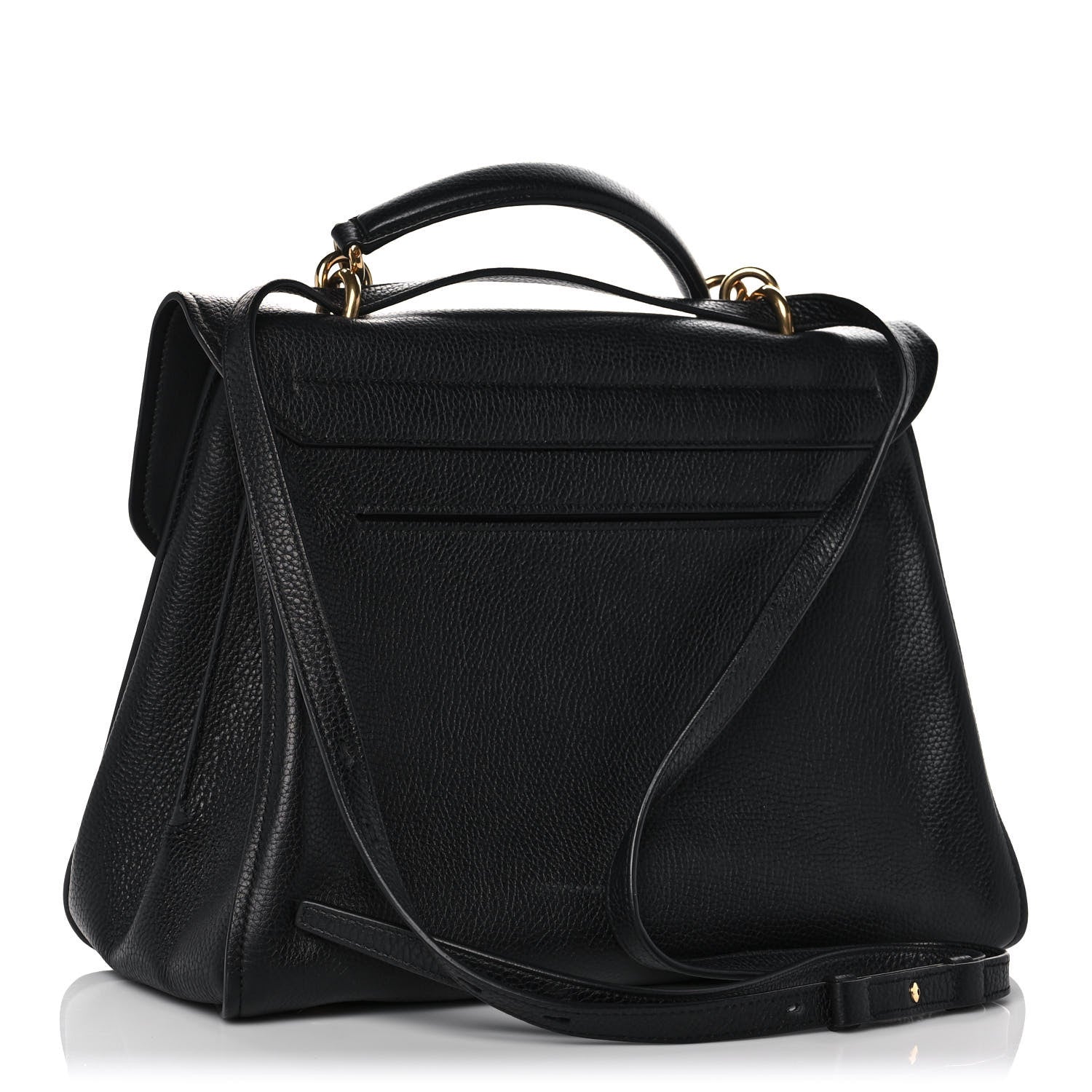 Salvatore Ferragamo Grain Calfskin Gancini Flap Bag Black 3 of 12