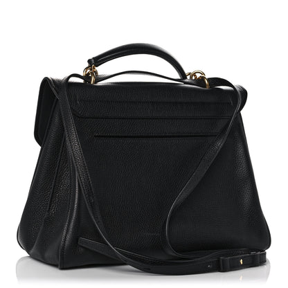 Salvatore Ferragamo Grain Calfskin Gancini Flap Bag Black 3 of 12