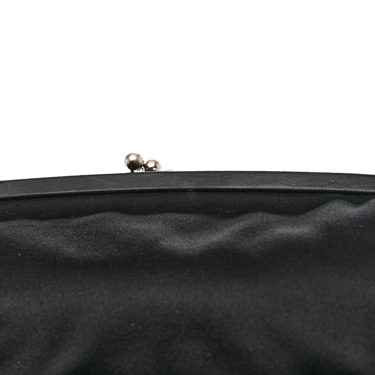 Tessuto Nylon Nappa Kisslock Shoulder Bag Black