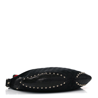 Gucci Monogram Web Studded Pelham Shoulder Bag Black 4 of 13