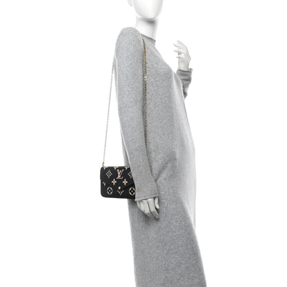 Louis Vuitton Empreinte Monogram Giant Felicie Pochette Black Beige 2 of 10