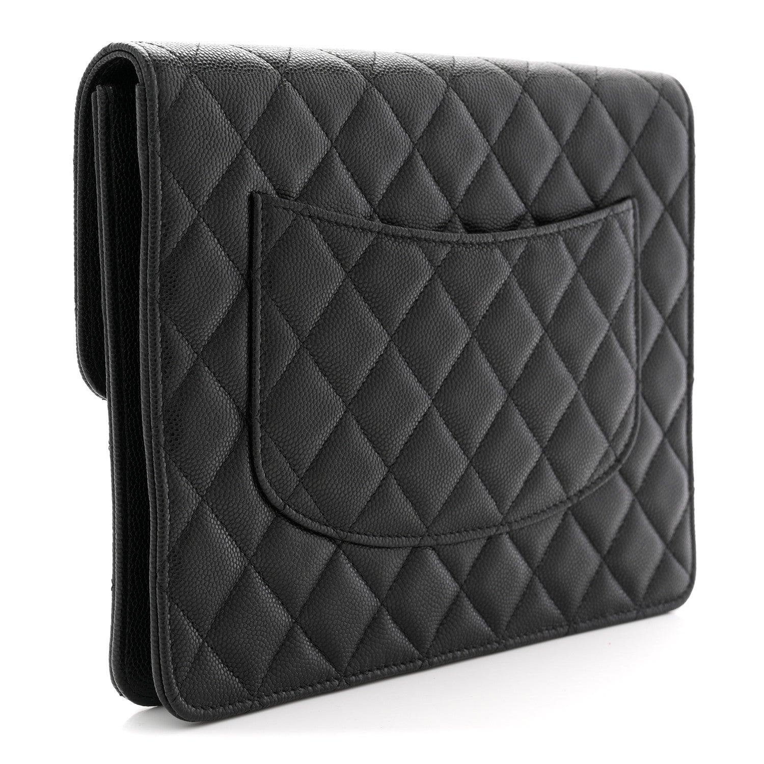 Chanel Caviar Quilted Square Flap Clutch Black 3 of 8