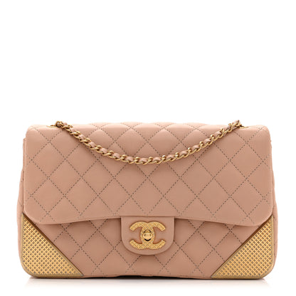 Chanel Calfskin Quilted Rock The Corner Flap Beige 1 of 10