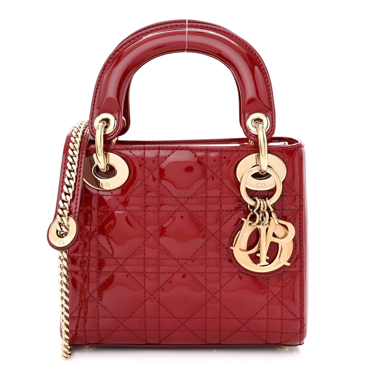Christian Dior Patent Cannage Mini Lady Dior Red 1 of 11