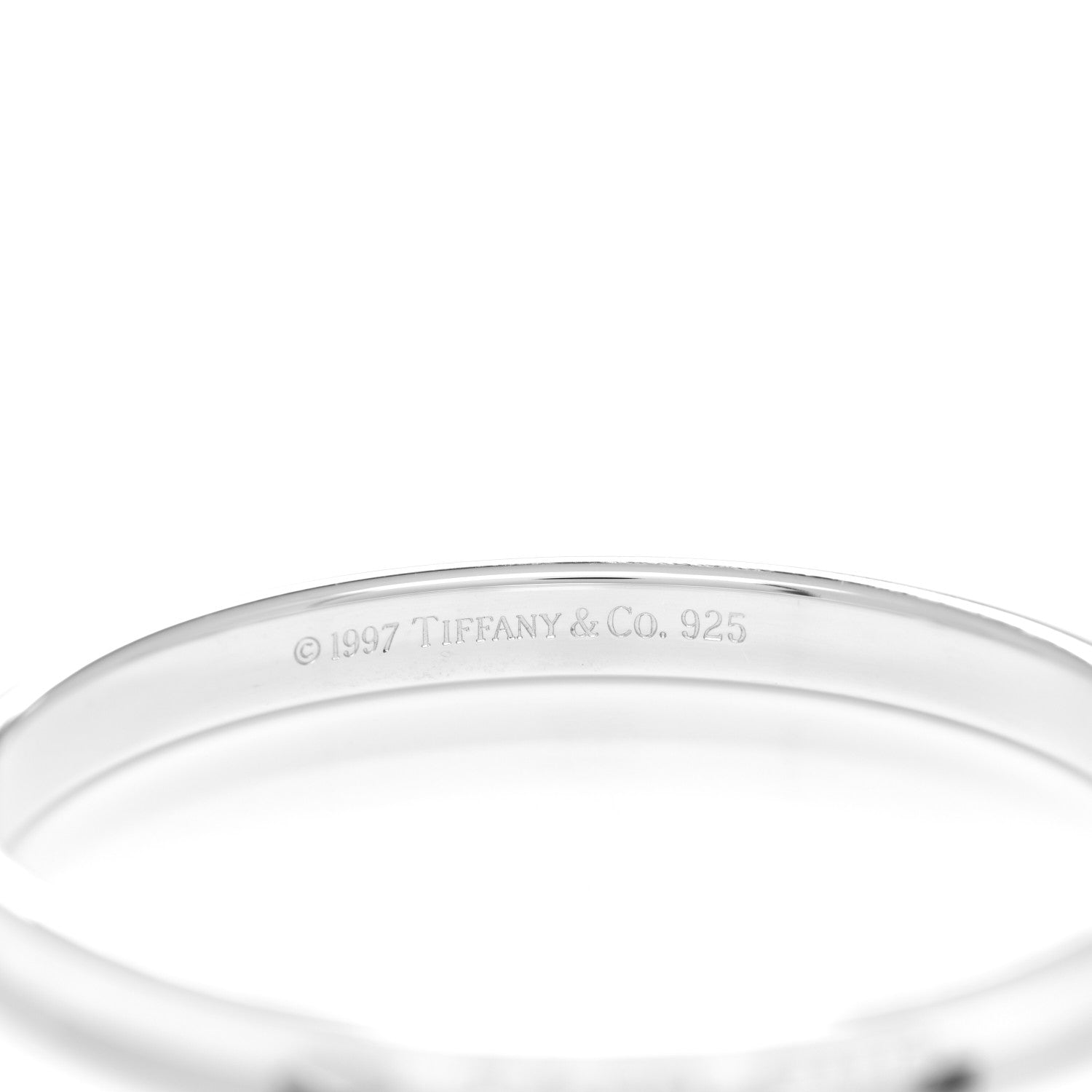 Tiffany Sterling Silver Narrow 1837 Bangle Bracelet 3 of 3