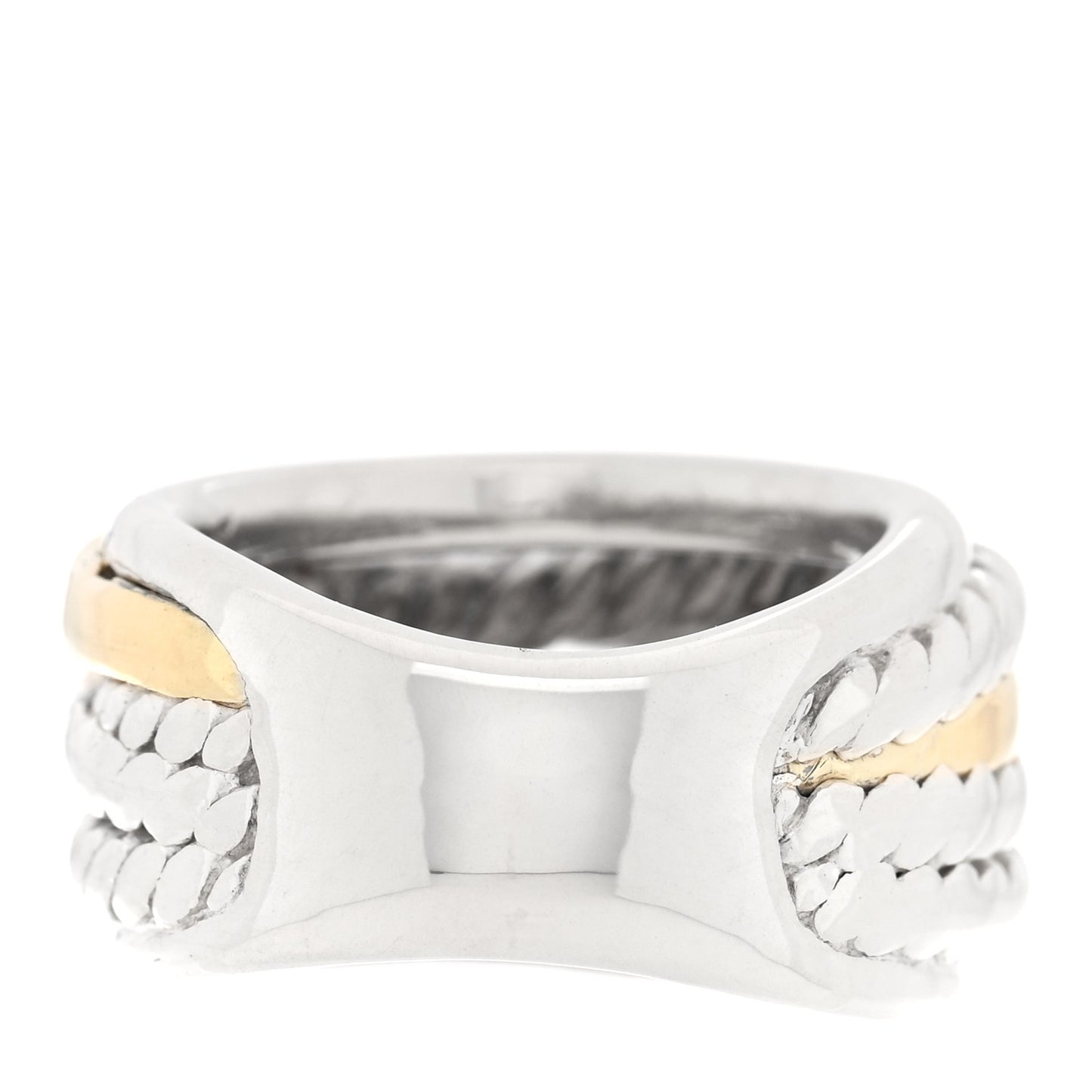 Sterling Silver 14K Yellow Gold Narrow Crossover Ring 54 7 50/5.25