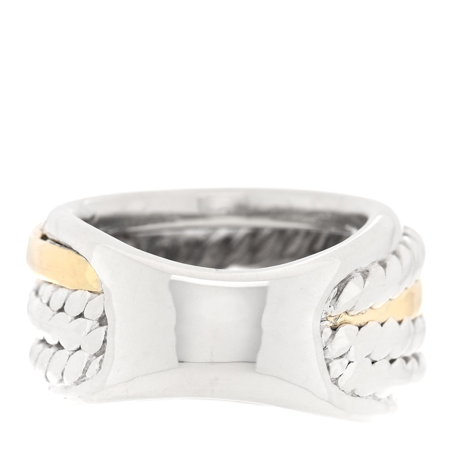 David Yurman Sterling Silver 14K Yellow Gold Narrow Crossover Ring 54 7 50/5.25 3 of 4