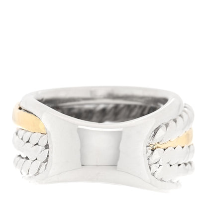 David Yurman Sterling Silver 14K Yellow Gold Narrow Crossover Ring 54 7 50/5.25 3 of 4