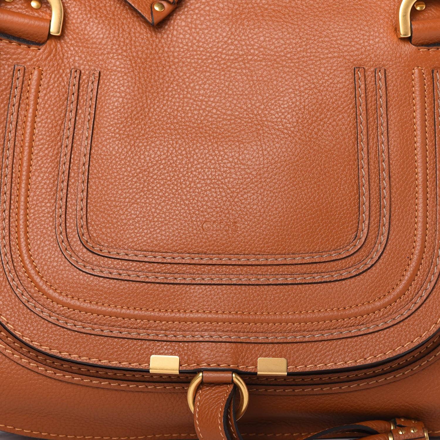 Chloe Calfskin Medium Marcie Satchel Tan 10 of 10