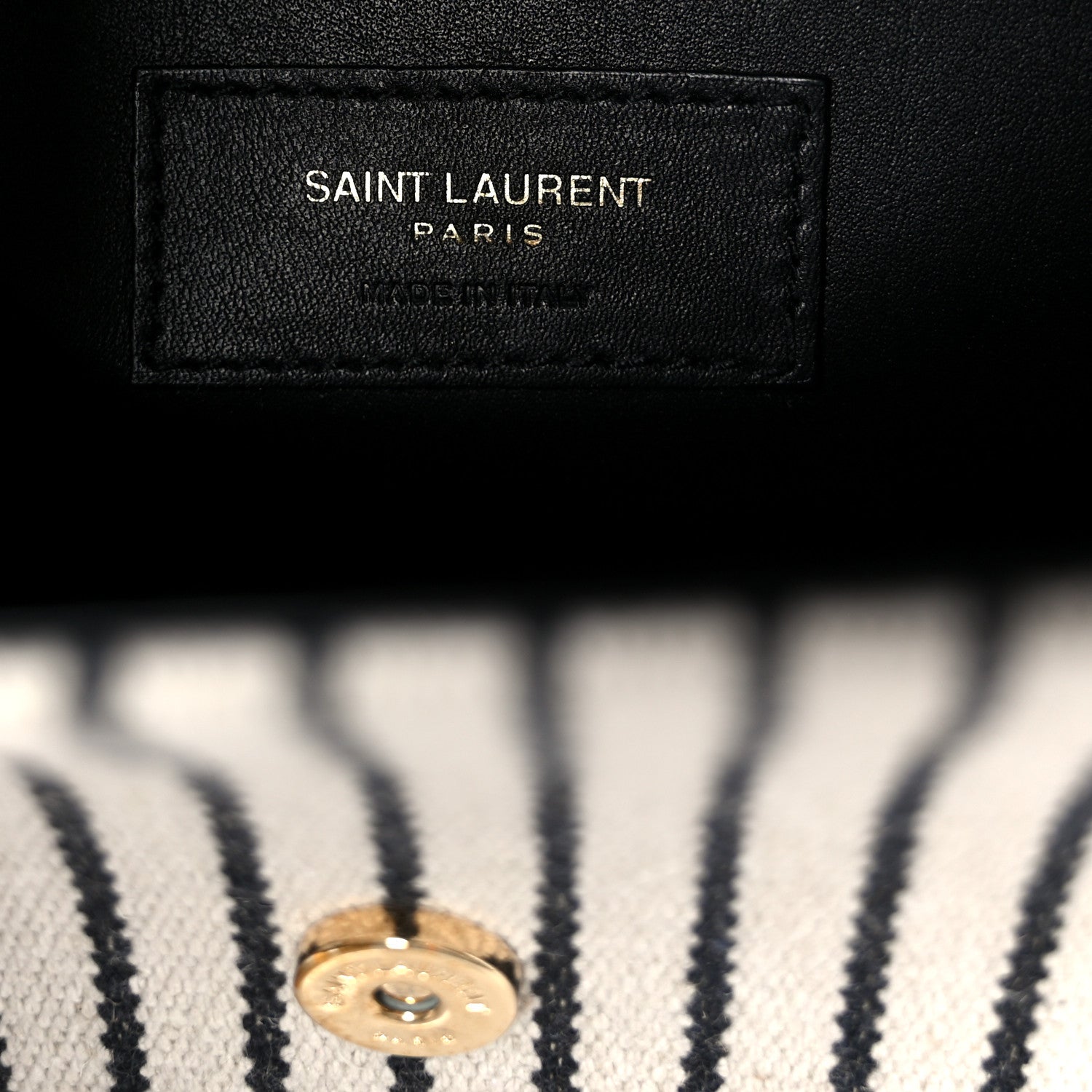 Saint Laurent Canvas Small Striped Kate Satchel Grigio Multicolor 7 of 11