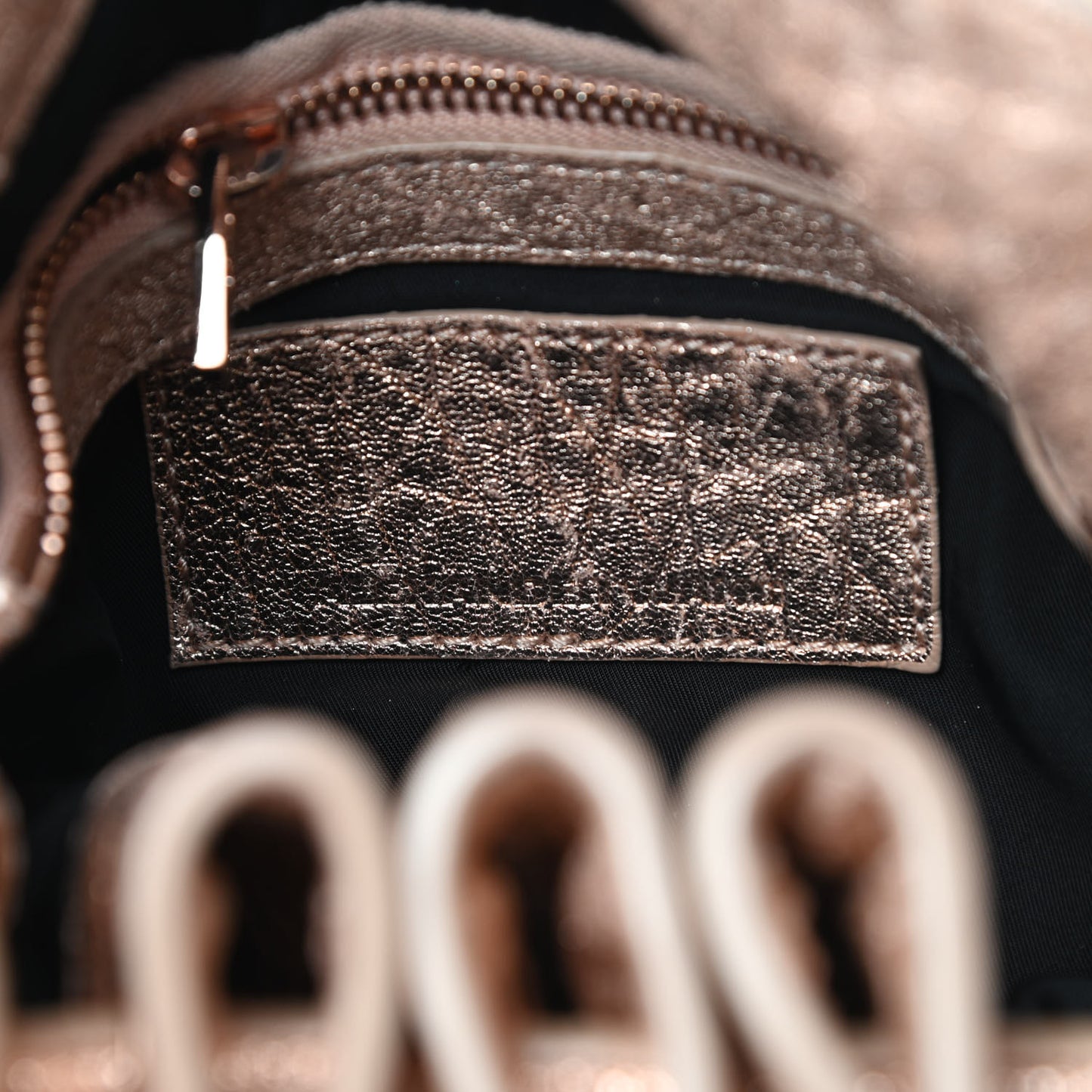 Metallic Pebbled Lambskin Diego Bucket Bag Rose Gold
