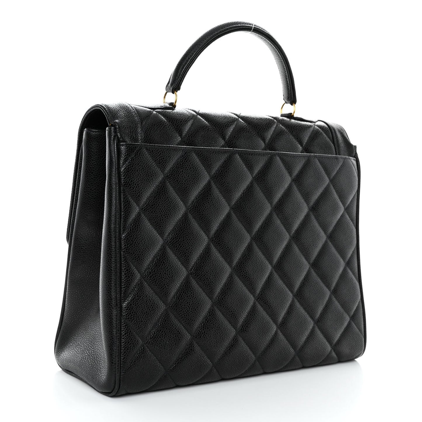 Caviar Quilted Briefcase Laptop Bag Black