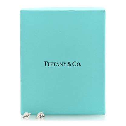 Tiffany Platinum Diamond Fleur de Lis Key Bar Earrings 5 of 5