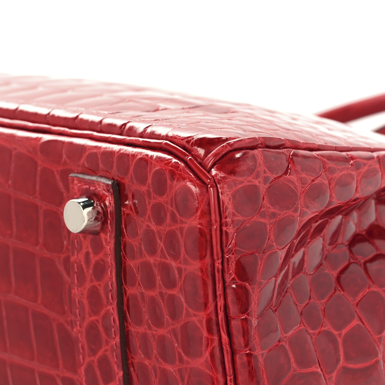 Hermes Shiny Porosus Crocodile Birkin 35 Braise 12 of 13