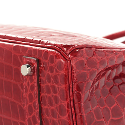Hermes Shiny Porosus Crocodile Birkin 35 Braise 12 of 13