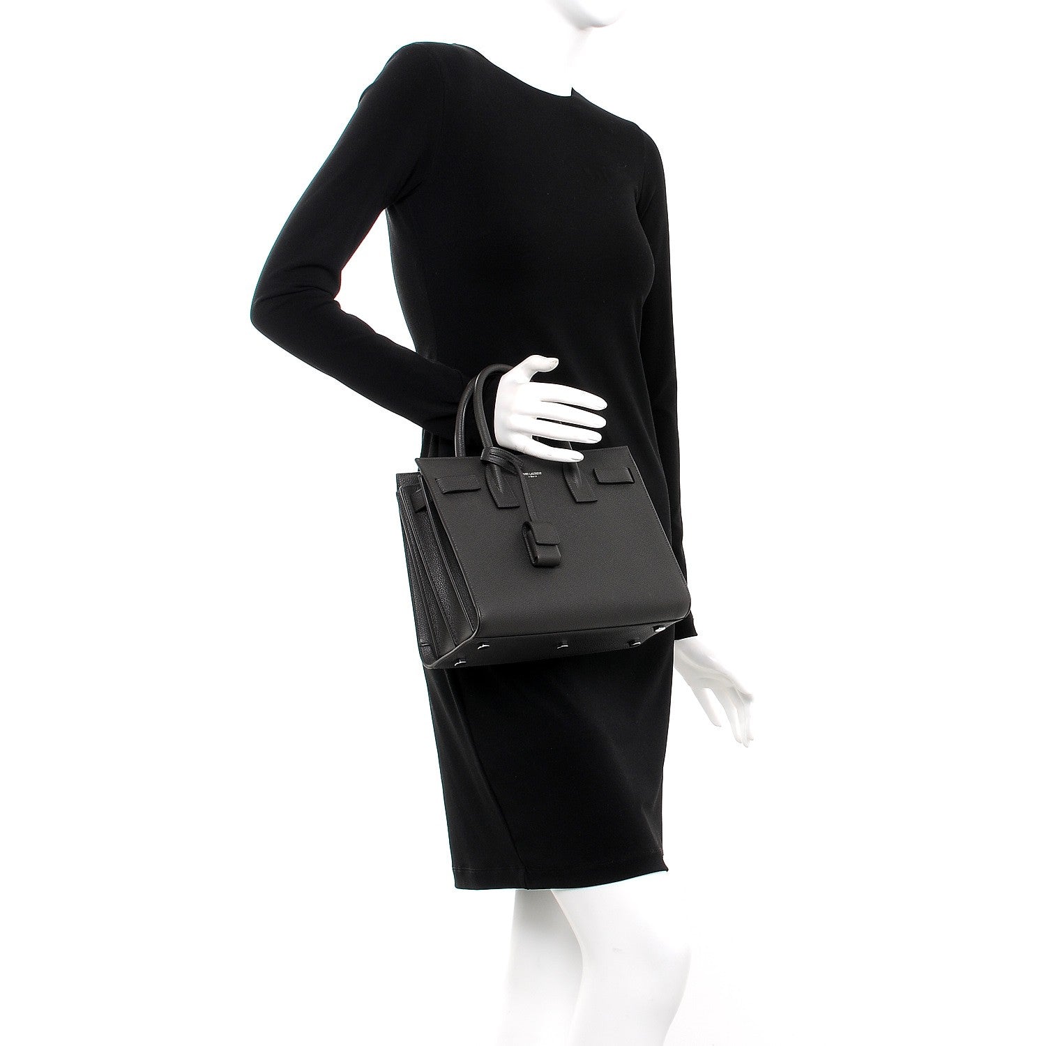 Saint Laurent Grained Calfskin Baby Sac De Jour Earth 3 of 8