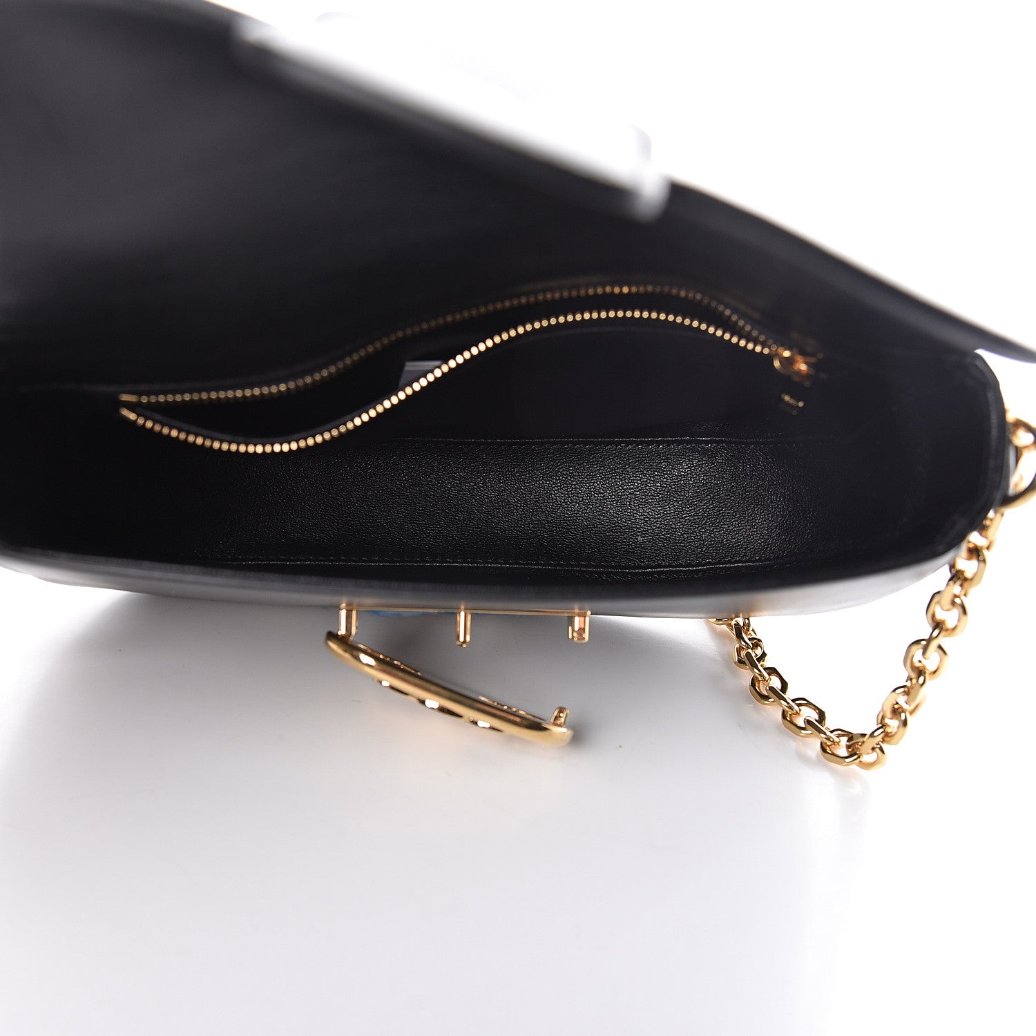 Celine Shiny Calfskin Medium Chain Maillon Triomphe Black 5 of 12
