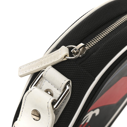 Chanel Canvas Rubber Airlines Crossbody Black White Red 14 of 14