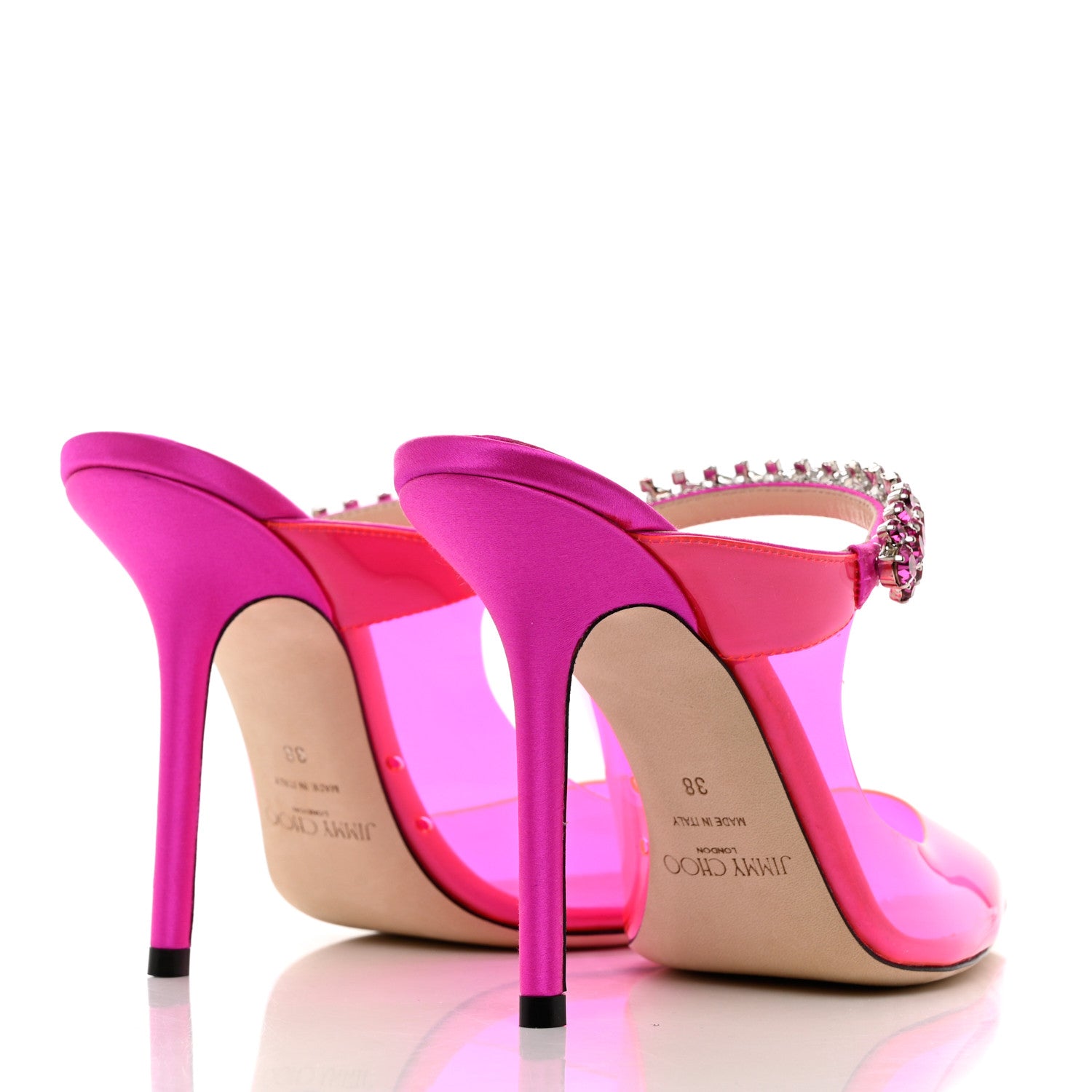 Jimmy Choo Plexi Crystal Bing 100 Pumps 38 Hot Pink 4 of 8