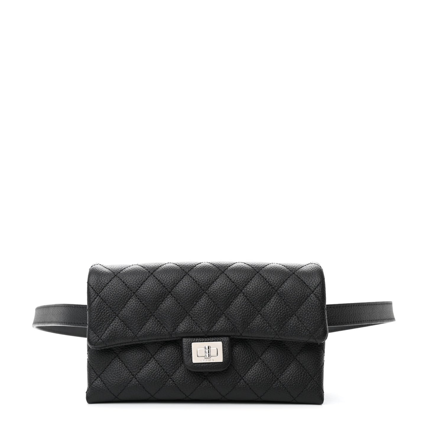 Grained Calfskin Quilted 2.55 Reissue Flap Belt Bag Clutch  Black