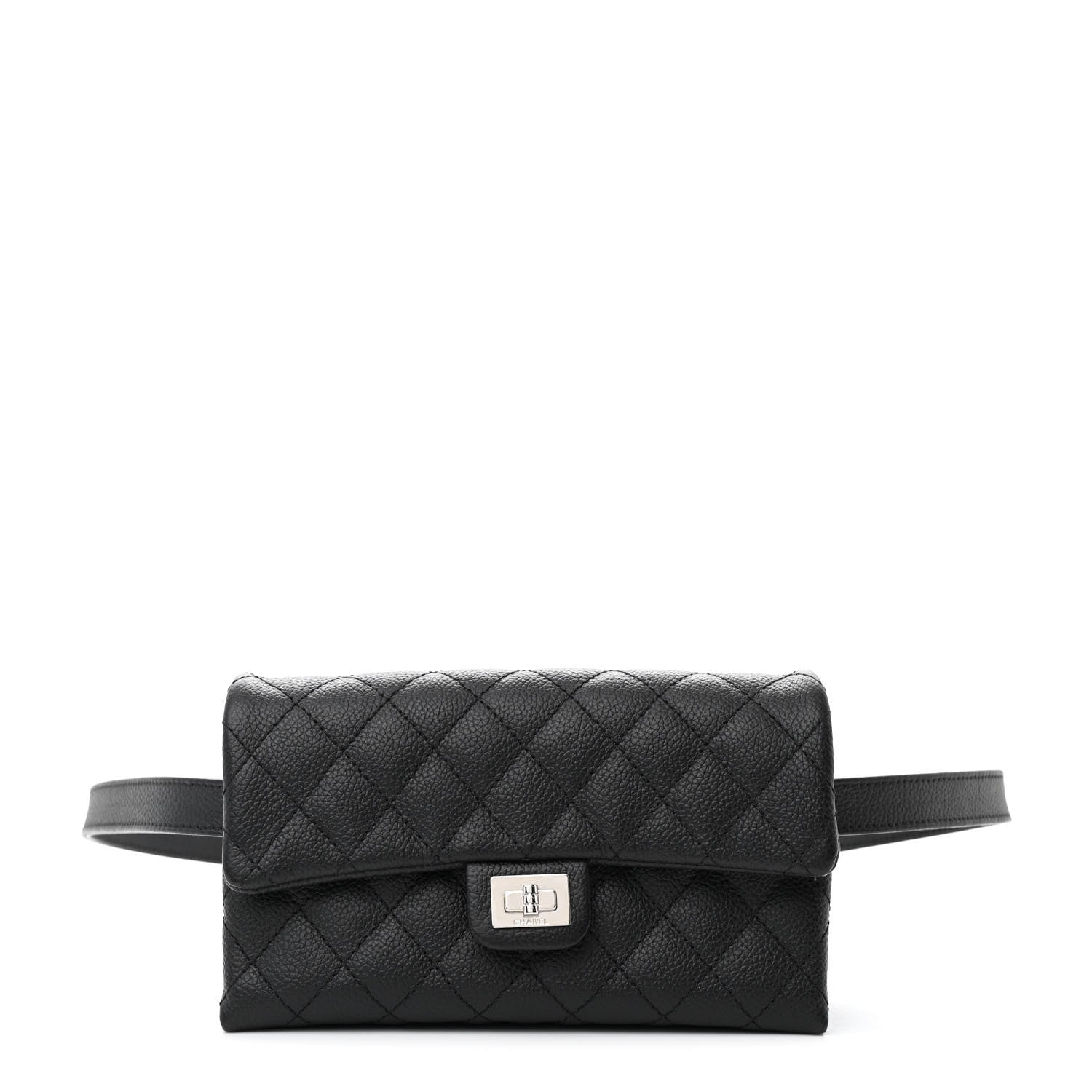 Chanel Grained Calfskin Quilted 2.55 Reissue Flap Belt Bag Clutch  Black 1 of 11