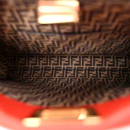Fendi Vitello Seta Suede FF Mini Peekaboo Iconic Satchel Tulipano Miele Moro 5 of 10