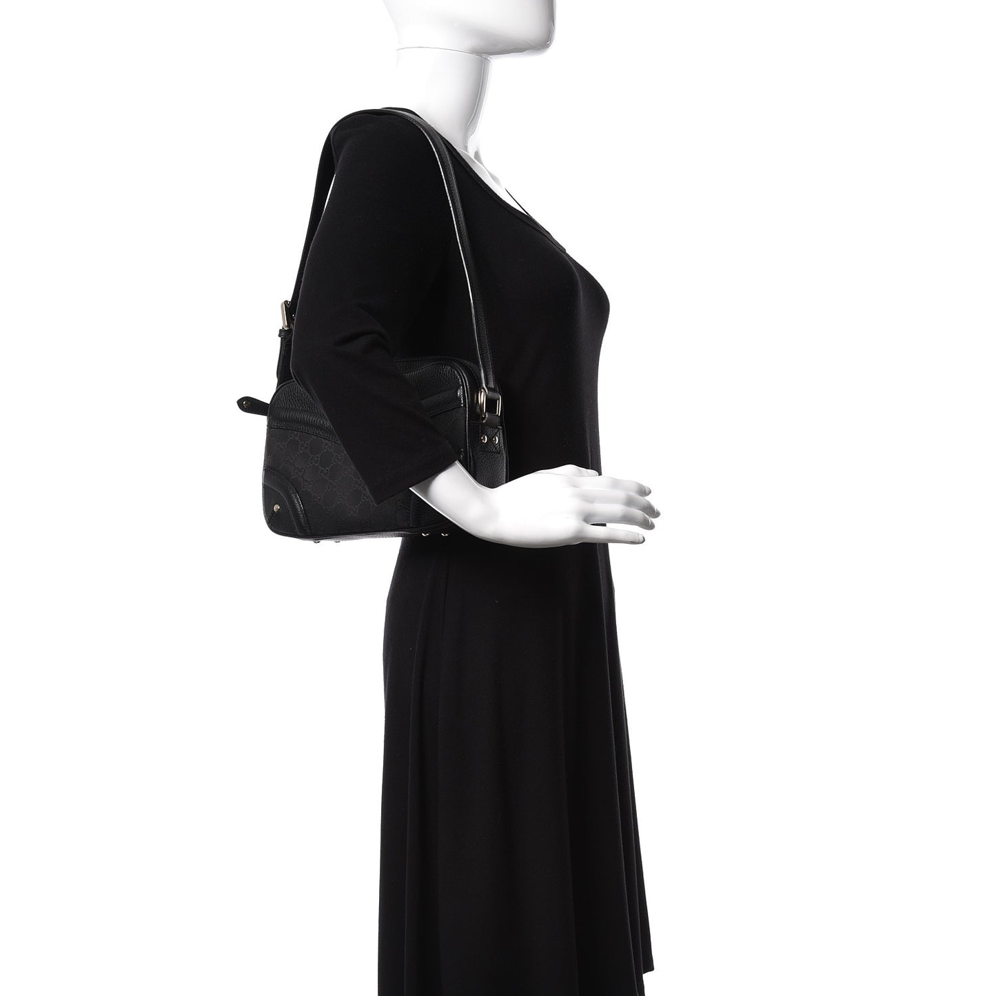 Monogram Crest Shoulder Bag Black