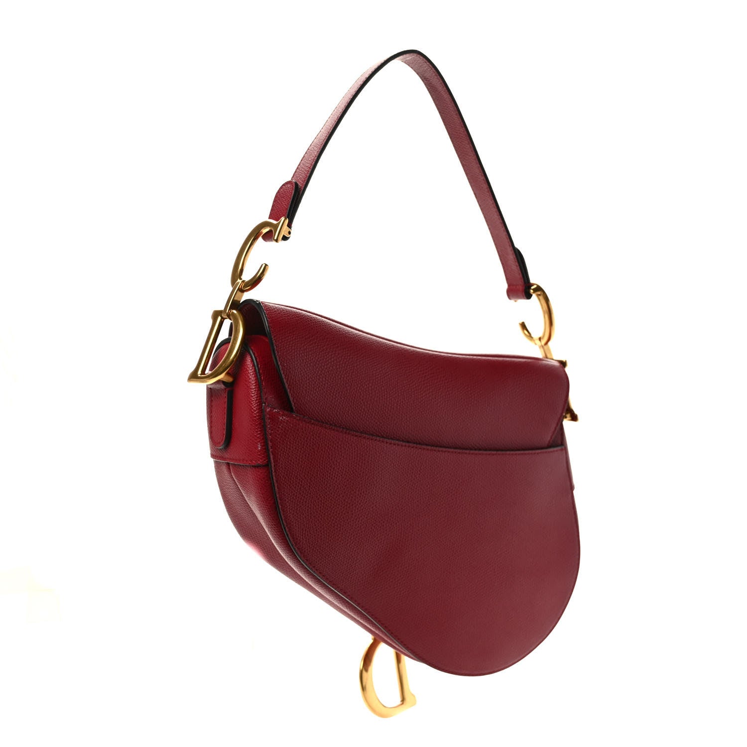 Christian Dior Grained Calfskin Saddle Bag Red 3 of 12